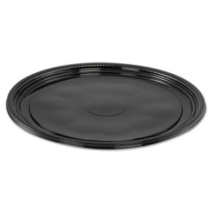 WNA Caterline Casuals Thermoformed Platters, 12" Diameter, Black. Plastic, 25/Carton View Product Image