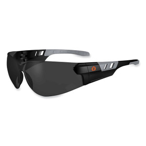 ergodyne Skullerz Saga Frameless Safety Glasses, Matte Black Nylon Impact Frame, Smoke Polycarbonate Lens View Product Image