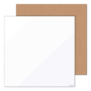 U Brands Frameless Tile Board Value Pack, (1) Tan Bulletin Board, (1) White Magnetic Dry Erase Board, 14" x 14" View Product Image