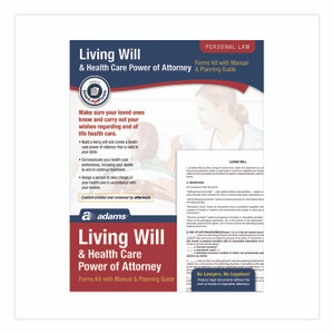 Adams Living Will and Healthcare POA Form Kit with Instructions and Digital Download, 8.5 x 11, Unlimited Number of Forms View Product Image