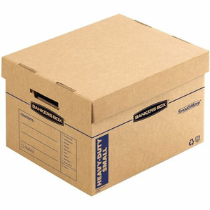 Bankers Box SmoothMove Maximum Strength Moving Boxes - Internal Dimensions: 12" Width x 15" Depth x 10" Height - External Dimensions: 12.8" Width x 16.5" Depth x 10.4" Height - Lift-off Closure - Triple End/Double Side/Double Bottom Wall - Stackable Product Image 