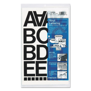 Chartpak Press-On Vinyl Letters and Numbers, Self Adhesive, Black, 2"h, 77/Pack View Product Image