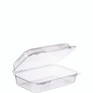 Dart StayLock Clear Hinged Lid Containers, Oblong, 6.81 x 9.4 x 3.1, Plastic, 125/Bag, 2/Carton View Product Image