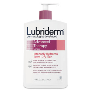 Lubriderm Advanced Therapy Moisturizing Hand/Body Lotion, 16 oz Pump Bottle, 12/Carton (PFI48322) View Product Image