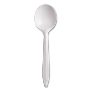 Dart Style Setter Mediumweight Plastic Utensils, Soup Spoon, White, 1,000/Carton View Product Image
