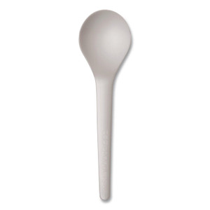Eco-Products Plantware Compostable Soup Spoon, Heavyweight, Plastic, White, 50/Pack, 20 Packs/Carton View Product Image