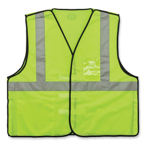ergodyne GloWear 8216BA Class 2 Breakaway Mesh ID Holder Vest, Polyester, Small/Medium, Lime View Product Image