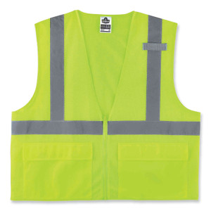 ergodyne GloWear 8220Z Class 2 Standard Mesh Zipper Vest, Polyester, 4X-Large/5X-Large, Lime View Product Image