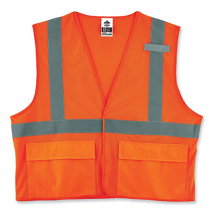 ergodyne GloWear 8220HL Class 2 Standard Mesh Hook and Loop Vest, Polyester, 4X-Large/5X-Large, Orange View Product Image