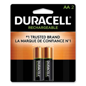 Duracell Rechargeable StayCharged NiMH Batteries, AA, 2/Pack (DURNLAA2BCD) View Product Image