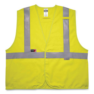 ergodyne GloWear 8261FRHL Class 2 Dual Compliant FR Hook and Loop Safety Vest, Large/X-Large, Lime View Product Image