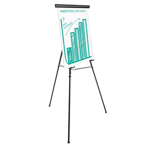 Universal Heavy-Duty Adjustable Presentation Easel, 69" Maximum Height, Metal, Black (UNV43034) View Product Image