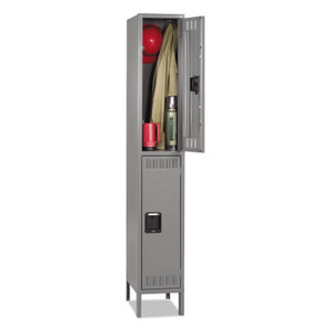 Tennsco Double Tier Locker with Legs, Single Stack, 12w x 18d x 78h, Medium Gray (TNNDTS1218361MG) View Product Image