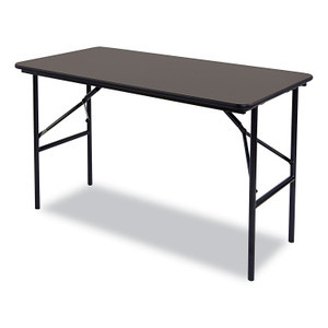 Iceberg OfficeWorks Classic Wood-Laminate Folding Table, Straight Legs, Rectangular, 48" x 24" x 29", Walnut View Product Image