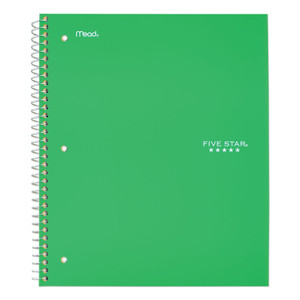 Five Star Wirebound Notebook, 1-Subject, Medium/College Rule, Green Cover, (100) 11 x 8.5 Sheets View Product Image