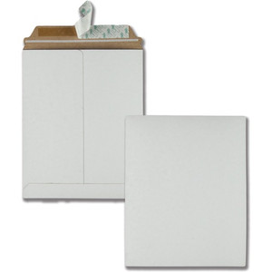 Quality Park Sturdy Fiberboard Photo Mailers - Document - 9" Width x 11 1/2" Length - Self-sealing - White - Fiberboard Product Image 
