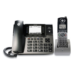 Motorola ML1250 4 Line Corded/Cordless Phone System, 1 Handset, Black/Silver View Product Image