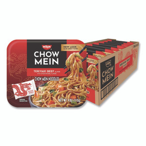 Nissin Teriyaki Beef Chow Mein Noodles, 4 oz Bowl, 8/Carton View Product Image