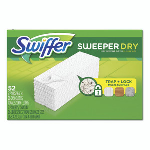 Swiffer Dry Refill Cloths, White, 10.4" x 8", 52/Box, 3 Boxes/Carton View Product Image