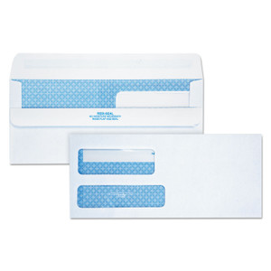Quality Park Double Window Redi-Seal Security-Tinted Envelope, #9, Commercial Flap, Redi-Seal Adhesive Closure, 3.88 x 8.88, White, 250/CT (QUA24519) View Product Image