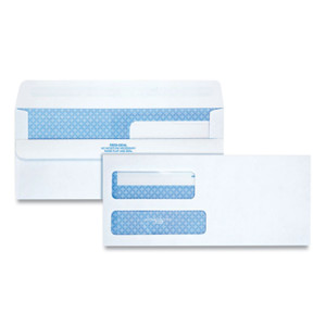 Quality Park Double Window Redi-Seal Security-Tinted Envelope, #9, Commercial Flap, Redi-Seal Adhesive Closure, 3.88 x 8.88, White, 250/CT View Product Image
