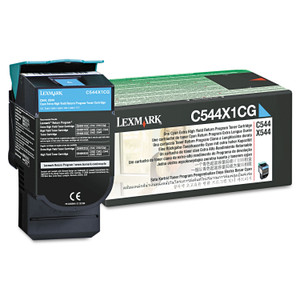Lexmark C544X1CG Return Program Extra High-Yield Toner, 4,000 Page-Yield, Cyan (LEXC544X1CG) View Product Image
