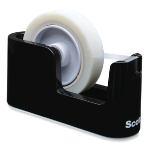 Scotch Heavy Duty Weighted Desktop Tape Dispenser with One Roll of Tape, 3" Core, ABS, Black (MMMC24) View Product Image