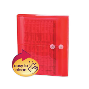 Smead Poly String and Button Interoffice Envelopes, Open-Side (Horizontal), 9.75 x 11.63, Transparent Red, 5/Pack View Product Image