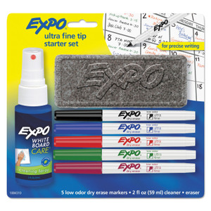 EXPO Low-Odor Dry Erase Marker Starter Set, Extra-Fine Bullet Tip, Assorted Colors, 5/Set (SAN1884310) View Product Image