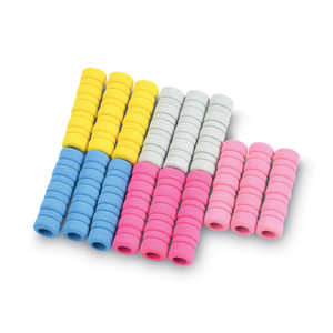 Tatco Ribbed Pencil Cushions, 1.75" Long, Assorted Colors, 50/Box View Product Image