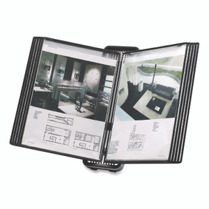 djois by Tarifold VEO Desktop Reference System, 10 Panels with Black Borders, Black Base View Product Image