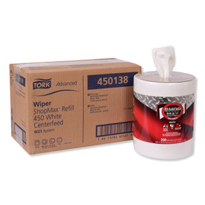 Tork Advanced ShopMax Wiper 450, 9.9 x 13.1, White, 200/Roll, 2 Rolls/Carton View Product Image