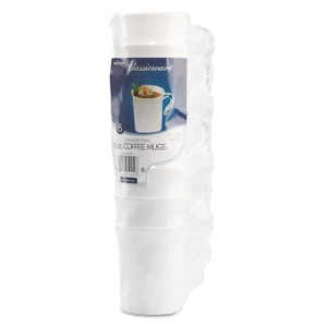 WNA Classicware Plastic Coffee Mugs, 8 oz, White, 8 Pack, 24 Packs/Carton (WNARSCWM8248W) View Product Image