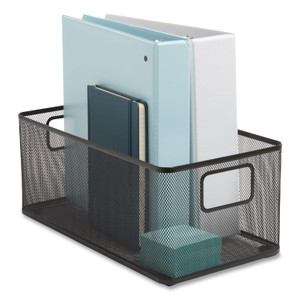 TRU RED Wire Mesh Storage Box, 8.58" x 15.75" x 6.69", Black View Product Image