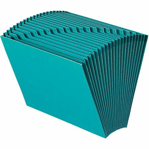 Smead Colored Letter Recycled Expanding File - 8 1/2" x 11" - 7/8" Expansion - 21 Pocket(s) - 2 Plys - Teal Product Image 