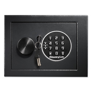 Sentry Safe Electronic Security Safe, 0.14 cu ft, 9w x 6.6d x 6.6h, Black (SENX014E) View Product Image
