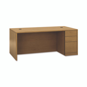 HON 10500 Series "L" Workstation Right Pedestal Desk with Full-Height Pedestal, 72" x 36" x 29.5", Harvest View Product Image