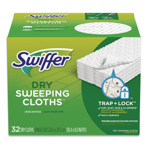 Swiffer Dry Refill Cloths, White, 10.63" x 8", 32/Box, 4 Boxes/Carton View Product Image