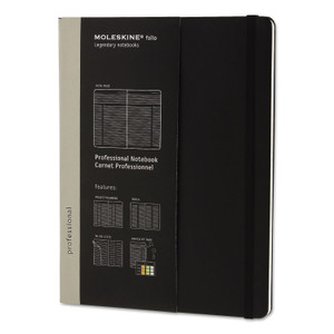 Moleskine Professional Notebook, 1-Subject, Narrow Rule, Black Hardcover, (192) 9.75 x 7.5 Sheets View Product Image