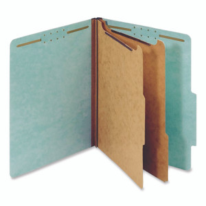 Pendaflex Colored Pressboard Top Tab Classification Folders, 2.5" Expansion, 2 Dividers, 6 Fasteners, Letter Size, Light Blue, 10/Box View Product Image