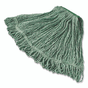 Rubbermaid Commercial Super Stitch Blend Mop, Medium, Cotton/Synthetic, Green View Product Image