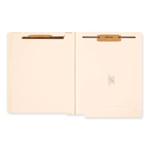 Smead Manila End Tab Classification Folders, 2" Expansion, 1 Divider, 4 Fasteners, Letter Size, Manila Exterior, 10/Box View Product Image