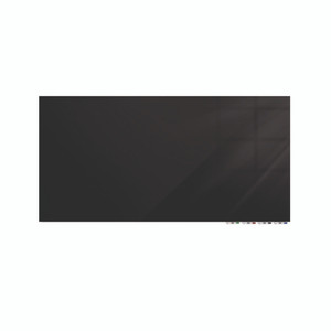 Ghent Aria Low-Profile Frameless Magnetic Glassboard, 60" x 36", Black Surface View Product Image