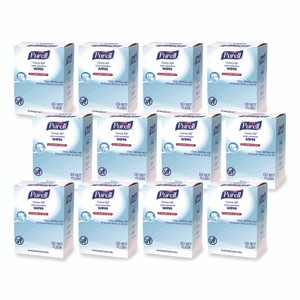 PURELL Cottony Soft Individually Wrapped Sanitizing Hand Wipes, 5 x 7, Herbal Scent, White, 480/Carton View Product Image