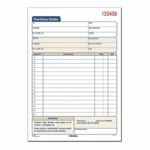 Adams Multipart Purchase Order Pad, Two-Part Carbonless, 7.94 x 5.56, 50 Forms/Pad, 10 Pads/Pack View Product Image