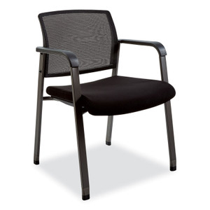 Alera Elgar Fabric Guest Chair, 24.41 x 22.64 x 31.73, Black Seat, Black Back, Black Base View Product Image