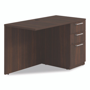 Alera Seville Series Desk Return with Pedestal, Right, 48" x 24" x 29", Mahogany View Product Image