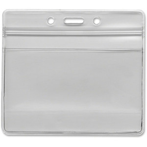 Advantus Horizontal Resealable Badge Holder - 3.8" Width x 2.6" Length - Vinyl - Clear Product Image 