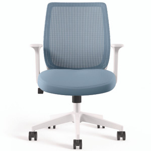 Alera Wessex Ergonomic Fabric Mesh Swivel Task Chair, Up to 275 lb, 17.09 to 20.83 Seat Height, Seafoam Seat/Back, White Base View Product Image