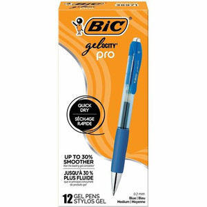 BIC Gelocity Pro Gel Pen - 0.7 mm Medium Pen Point - Retractable - Blue Ink - Gel-based - Round Barrel Product Image 